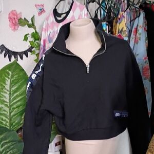 Discord Black Half-Zip Women's Sweater